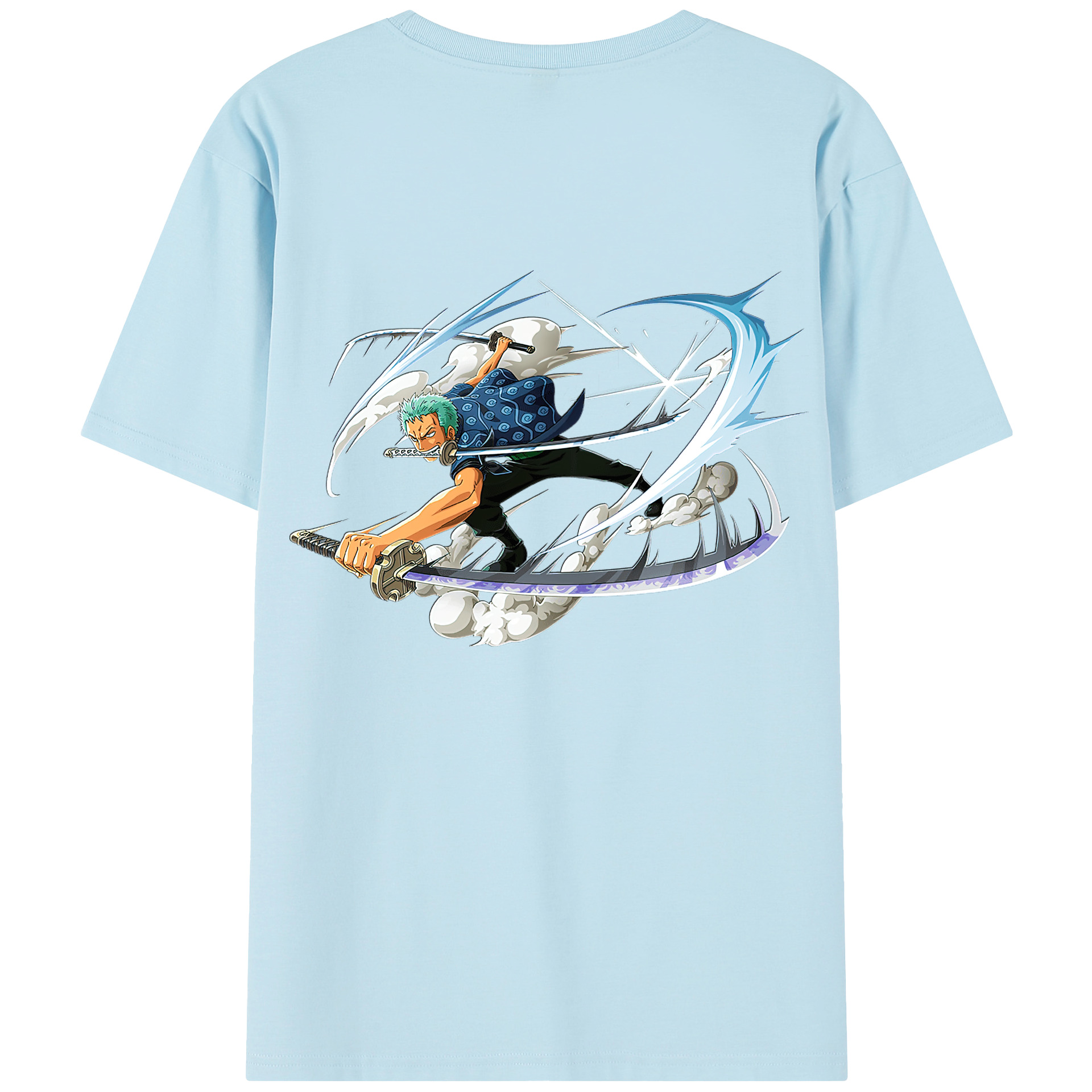ワンピース ロロノア・ゾロ ONE PIECE Roronoa Zoro 綿100％半袖Tシャツ（背面プリント）